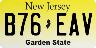 NJ license plate B76EAV