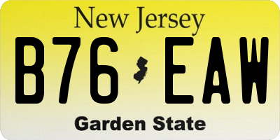 NJ license plate B76EAW