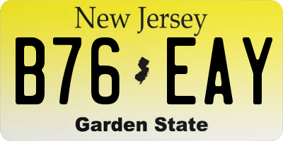 NJ license plate B76EAY
