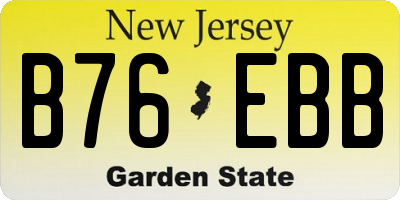 NJ license plate B76EBB