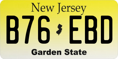 NJ license plate B76EBD