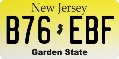 NJ license plate B76EBF