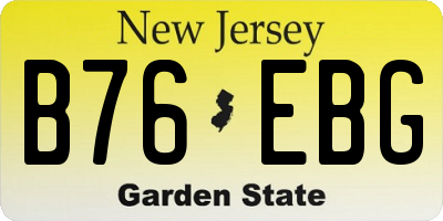 NJ license plate B76EBG