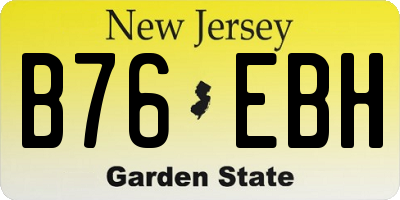 NJ license plate B76EBH
