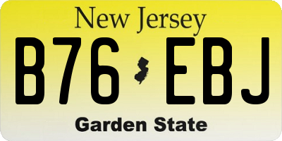 NJ license plate B76EBJ