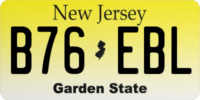NJ license plate B76EBL
