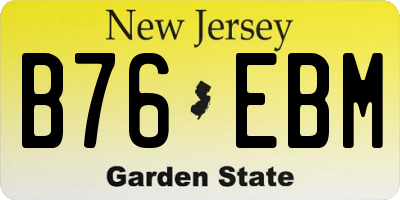 NJ license plate B76EBM