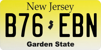 NJ license plate B76EBN