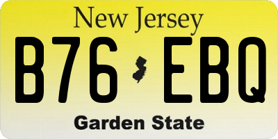 NJ license plate B76EBQ