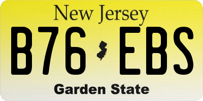 NJ license plate B76EBS