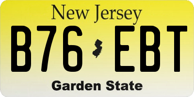 NJ license plate B76EBT