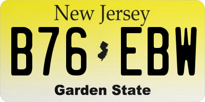NJ license plate B76EBW