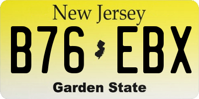NJ license plate B76EBX