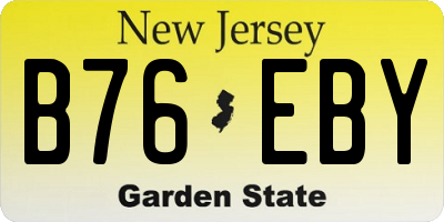 NJ license plate B76EBY