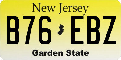 NJ license plate B76EBZ