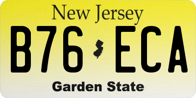 NJ license plate B76ECA