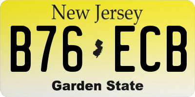 NJ license plate B76ECB