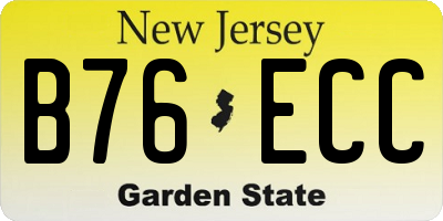 NJ license plate B76ECC