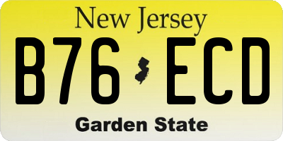 NJ license plate B76ECD