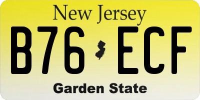 NJ license plate B76ECF