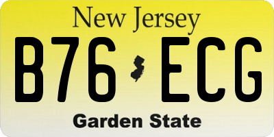 NJ license plate B76ECG