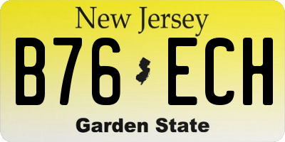 NJ license plate B76ECH