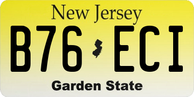 NJ license plate B76ECI