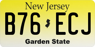 NJ license plate B76ECJ
