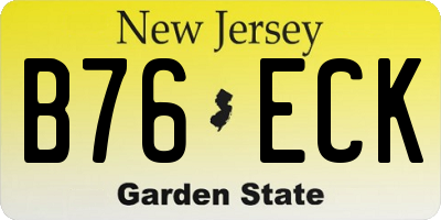 NJ license plate B76ECK