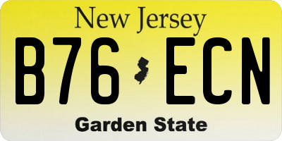 NJ license plate B76ECN