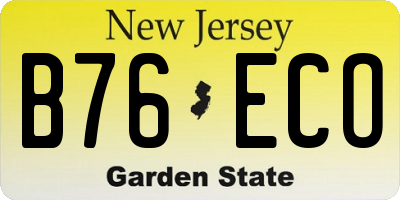 NJ license plate B76ECO