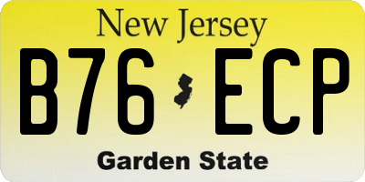 NJ license plate B76ECP