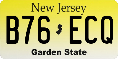 NJ license plate B76ECQ
