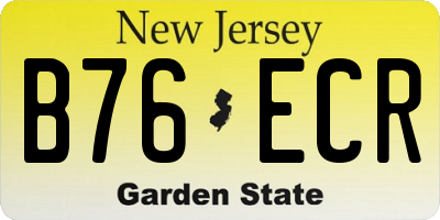 NJ license plate B76ECR