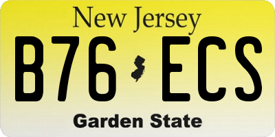 NJ license plate B76ECS