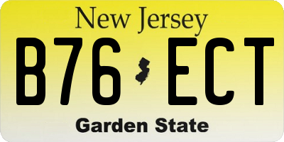NJ license plate B76ECT