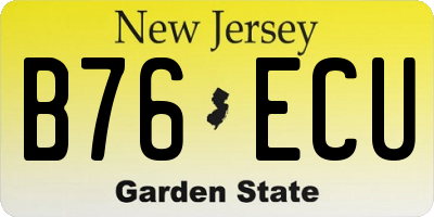 NJ license plate B76ECU