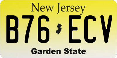 NJ license plate B76ECV