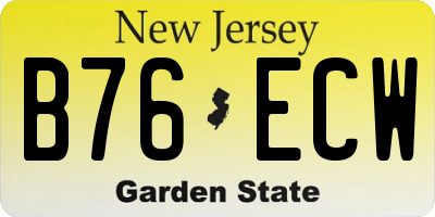 NJ license plate B76ECW