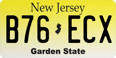 NJ license plate B76ECX