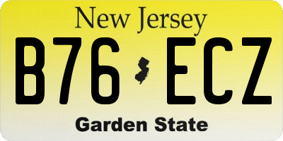 NJ license plate B76ECZ