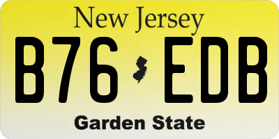 NJ license plate B76EDB