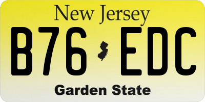 NJ license plate B76EDC