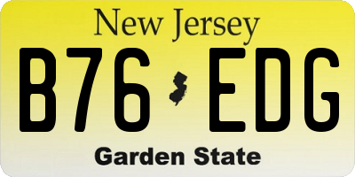 NJ license plate B76EDG