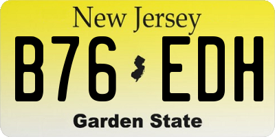 NJ license plate B76EDH