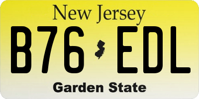NJ license plate B76EDL
