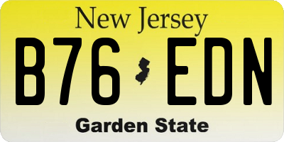 NJ license plate B76EDN