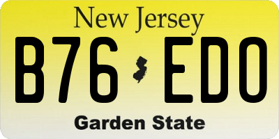 NJ license plate B76EDO