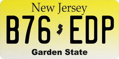 NJ license plate B76EDP
