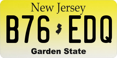 NJ license plate B76EDQ